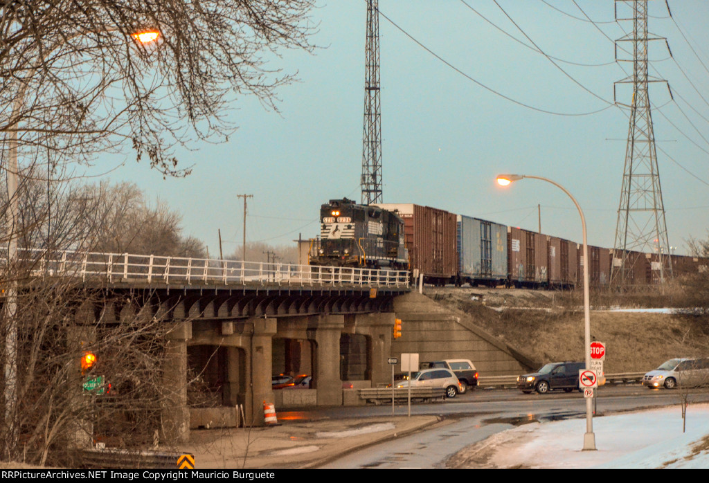 NS GP38-2 Locomotive making moves in the yard